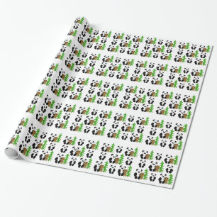 Weihnachts-Panda-Bären Geschenkpapier