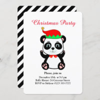 Weihnachts-Panda-Bärenelf auf der Weißen Party Ein