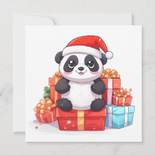 Weihnachts-Panda-Grußkarte Feiertagskarte