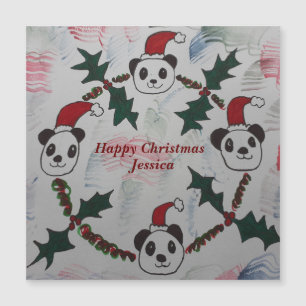 Weihnachts-Panda-Magnetkarte Magnetkarte