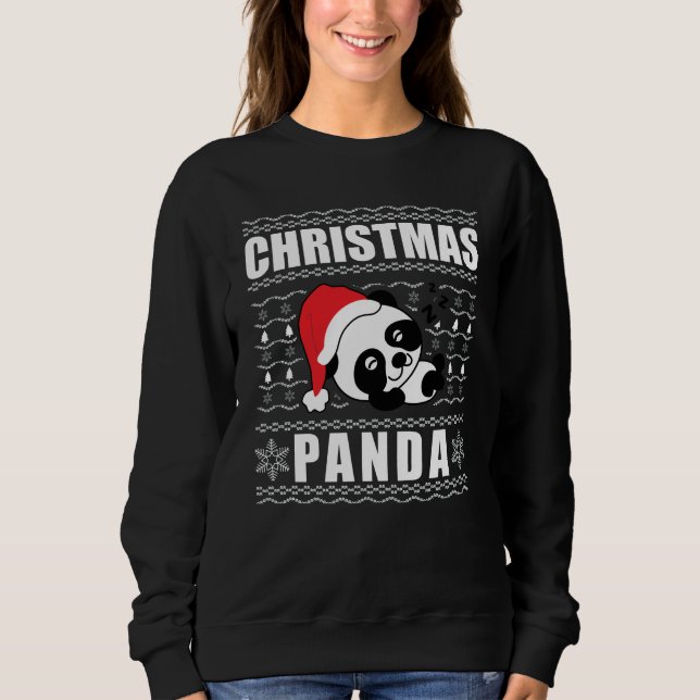 Weihnachts Panda Ugly Xmas Sweater Sweatshirt (Vorderseite)