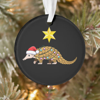 Weihnachts-Pangolin-Weihnachtsmannhut-Ornamente St Ornament