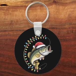 Weihnachts-Papa Barsch Fisch Lustiges Angeln Angle Schlüsselanhänger