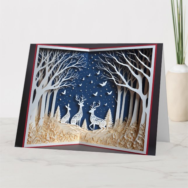 Weihnachts-Papercraft-Karte Karte (Vorderseite)