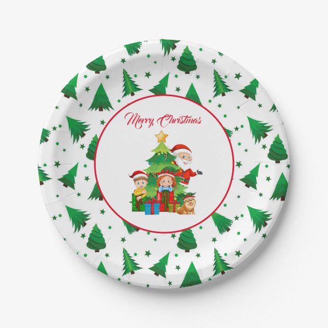 Weihnachts-Papier-Teller Pappteller (Vorderseite)