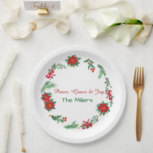 Weihnachts-Papier-Teller Pappteller (Hochzeit)