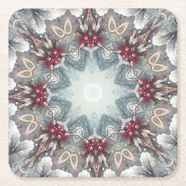 Weihnachts-Papier-Untersetzer Rechteckiger Pappuntersetzer (Vorderseite)