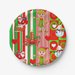 Weihnachts-Papierteller, Elf Pappteller
