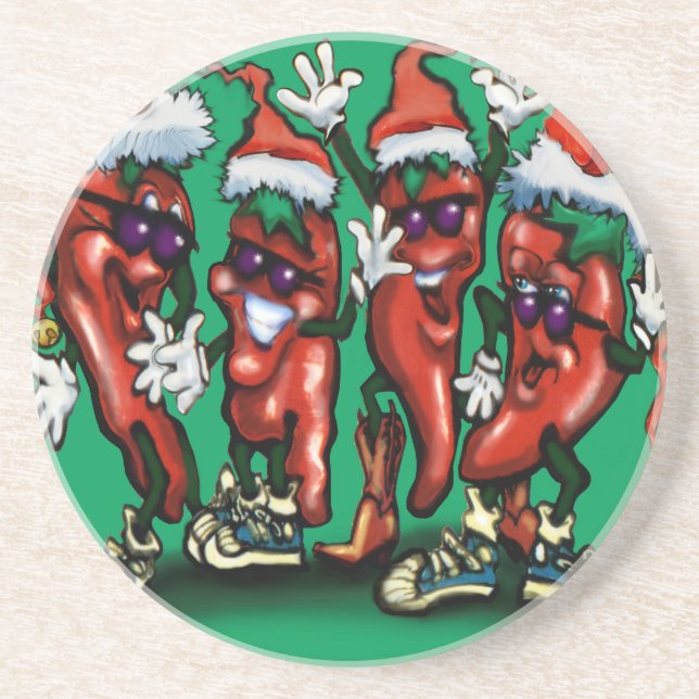 Weihnachts-Paprikaschoten Getränkeuntersetzer (Vorne)
