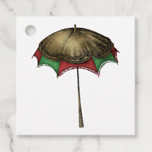 Weihnachts-Parasol und Lace Geschenkanhänger
