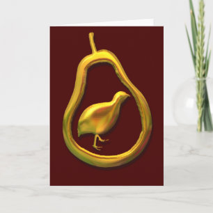 Weihnachts-Partridge in einer Birnenkarte Feiertagskarte