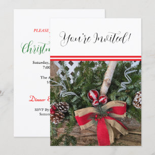 Weihnachts-Party-Ansammlung Evergreen Pine Branche Feiertagskarte