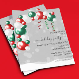 Weihnachts-Party Ballon und Schneeflocken-Haushalt Flyer