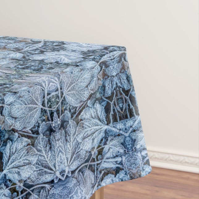 Weihnachts Party Blue Blätter Schnee Winterurlaub Tischdecke (Beispiel)
