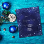 Weihnachts-Party-Blue-Glitzer-Aufforderung<br><div class="desc">Eine Wintereinladung für ein Weihnachtsfest im Party. Der Hintergrund ist blau und uneinheitlich,  die Imitate strahlen Glitzer aus. Personalisieren Sie Ihre Party-Daten und fügen Sie sie hinzu.</div>