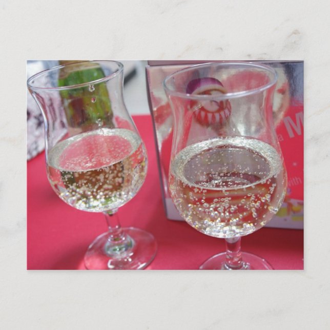 Weihnachts-Party Champagne Feiertagspostkarte (Vorderseite)