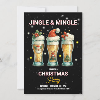 Weihnachts-Party-Cocktail Drinks Einladung