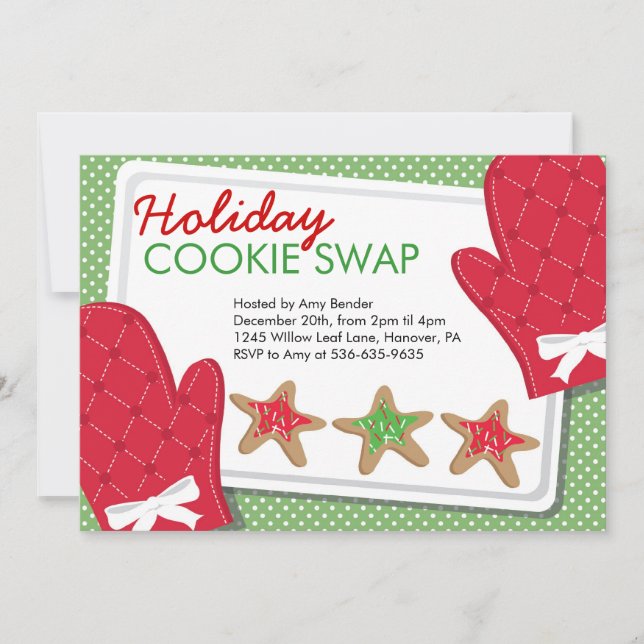 Weihnachts-Party Cookie Exchange Einladungen (Vorderseite)
