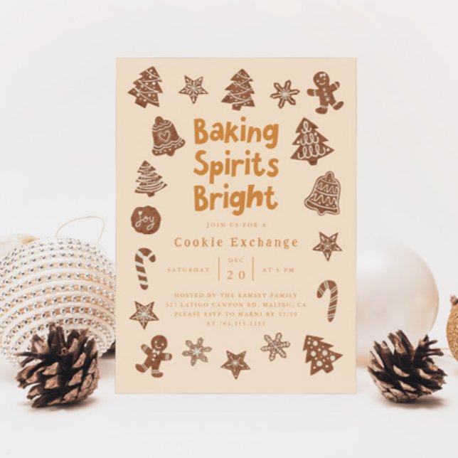 Weihnachts-Party-Cookie Exchange Gelbe Einladung (Von Creator hochgeladen)