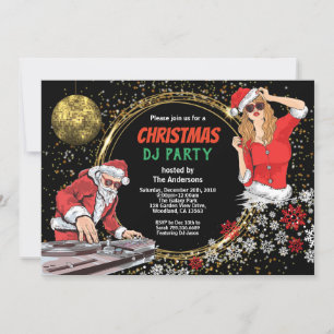 Weihnachts-Party DJ Disco tanzen schmutzig santa g Einladung