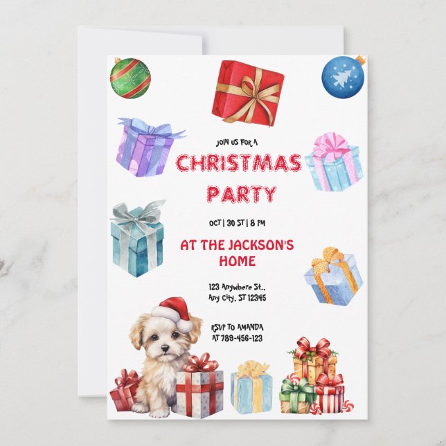 Weihnachts-Party Einladung (Vorderseite)
