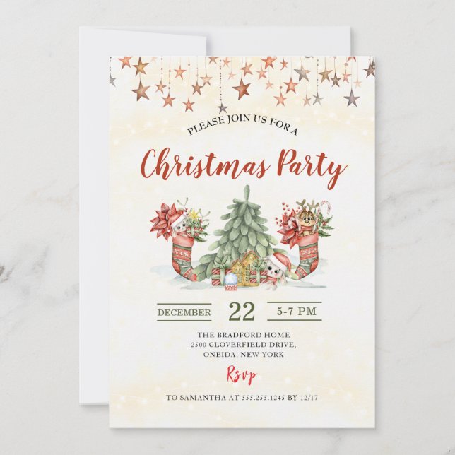 Weihnachts-Party Einladung (Vorderseite)