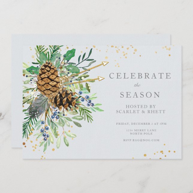 Weihnachts-Party Einladung (Vorne/Hinten)