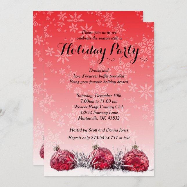 Weihnachts-Party Einladung (Vorne/Hinten)