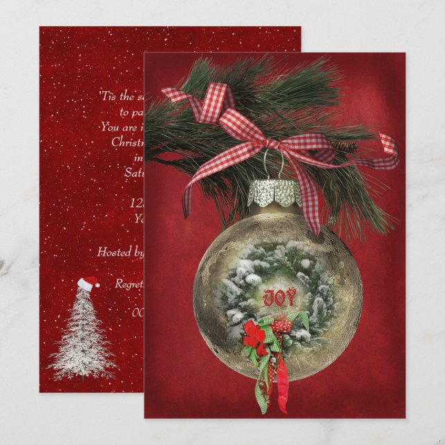Weihnachts-Party Einladung (Vorne/Hinten)