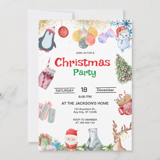 Weihnachts-Party Einladung (Vorderseite)
