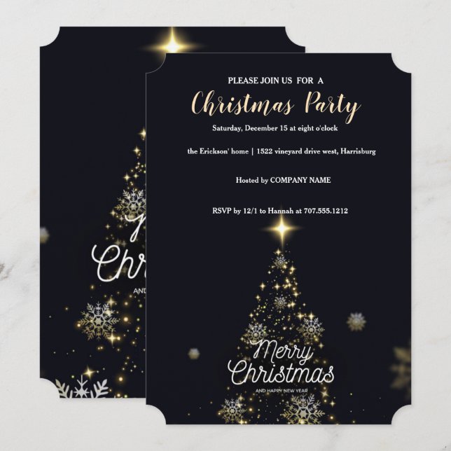 Weihnachts-Party Einladung (Vorne/Hinten)