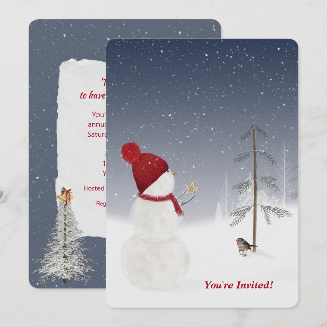 Weihnachts-Party Einladung (Vorne/Hinten)