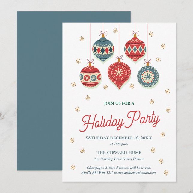 Weihnachts-Party Einladung (Vorne/Hinten)