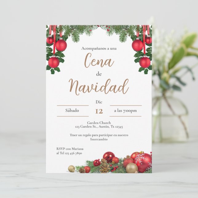 Weihnachts-Party Einladung (Stehend Vorderseite)