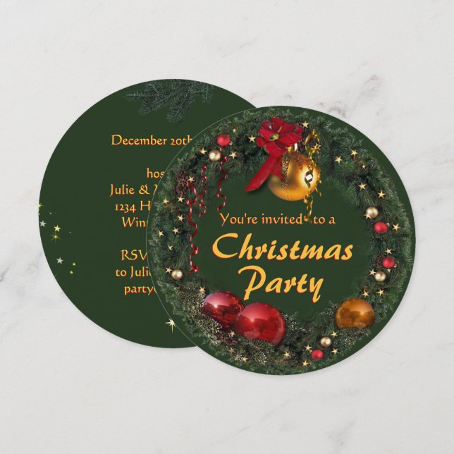 Weihnachts-Party Einladung (Vorne/Hinten)