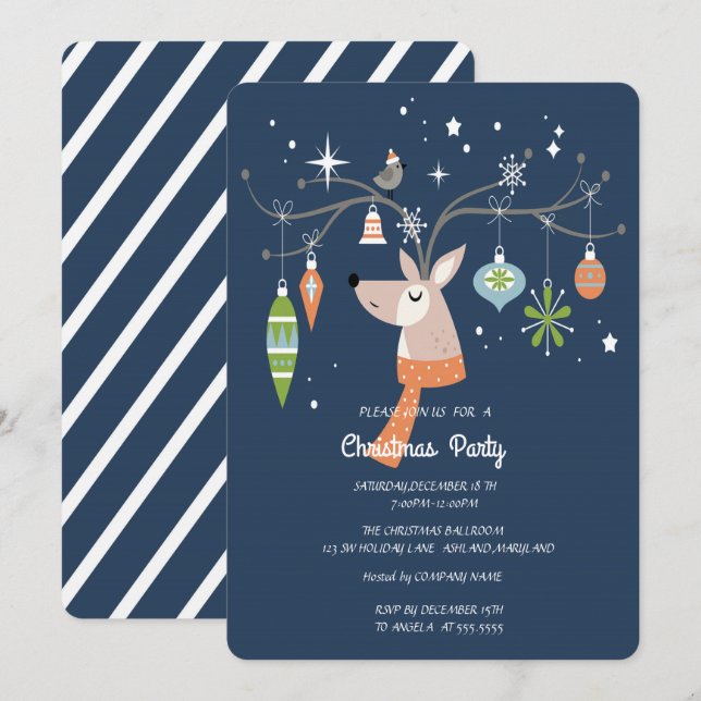 Weihnachts-Party Einladung (Vorne/Hinten)