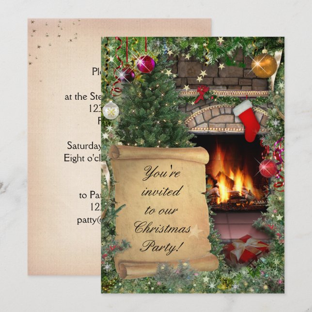 Weihnachts-Party Einladung (Vorne/Hinten)