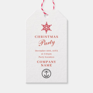 Weihnachts-Party Einladung Firmenlogo Geschenkanhänger
