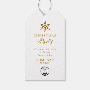 Weihnachts-Party Einladung Firmenlogo Geschenkanhänger