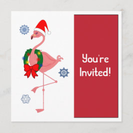 Weihnachts-Party Einladung Flamingo in Weihnachtsm