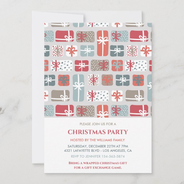 Weihnachts-Party Einladung - Muster (Vorderseite)