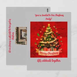 Weihnachts-Party Einladung Postkarte