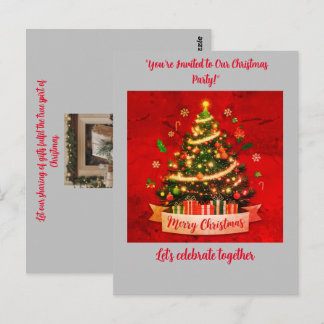 Weihnachts-Party Einladung Postkarte