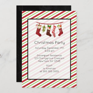 Weihnachts-Party Einladung rot und grün gestrichen