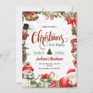 Weihnachts-Party Einladung, Weihnachtsabend Feiertagskarte