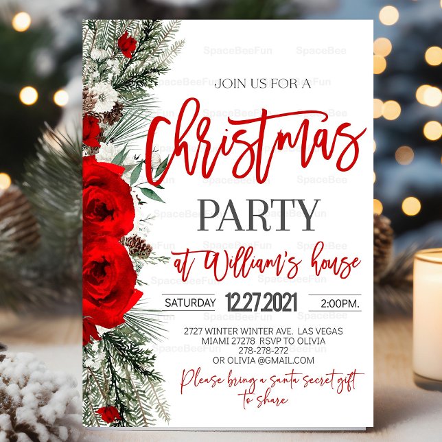 Weihnachts-Party Einladung Weihnachtsfest Party Ei (Christmas Party Invitation,winter party invites,Christmas Party Invite, Christmas Party invitation,H)