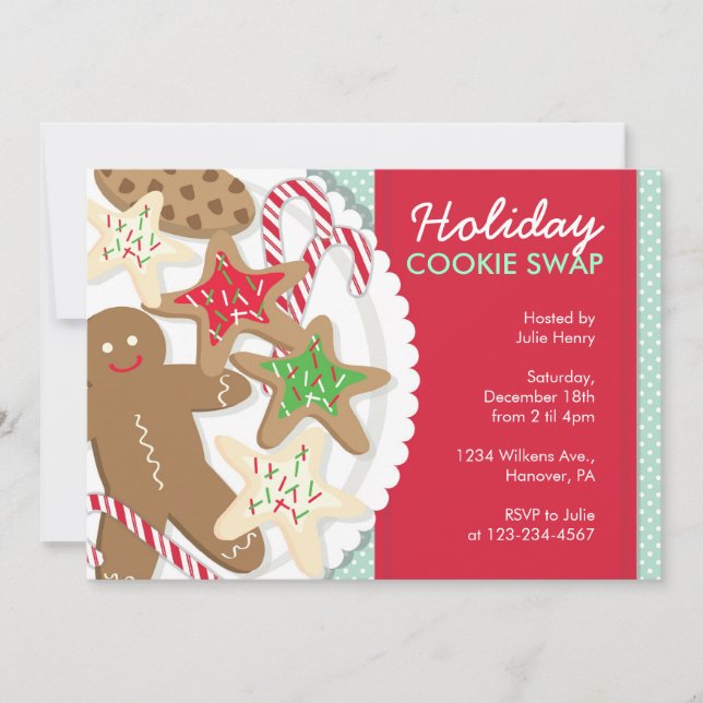 Weihnachts-Party Einladungen-Cookie-Swap Einladung (Vorderseite)