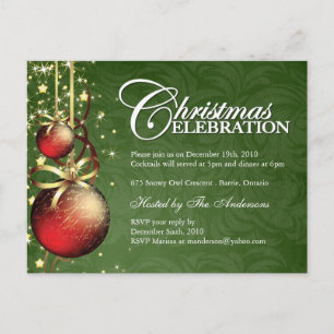 Weihnachts-Party Einladungen Postkarten
