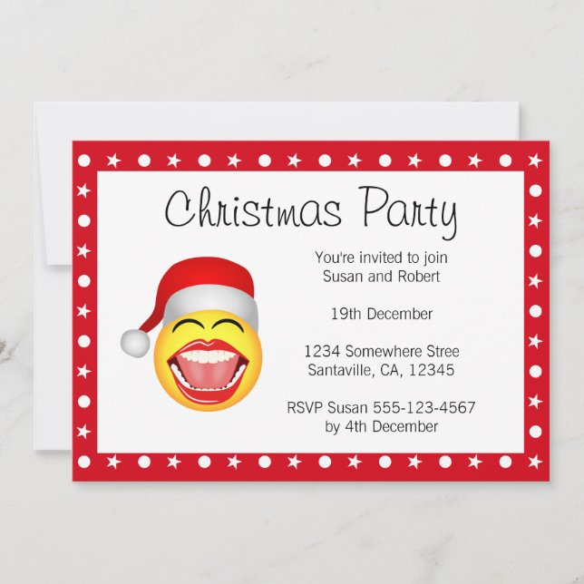 Weihnachts-Party Einladungen Spaß Santa Invites (Vorderseite)