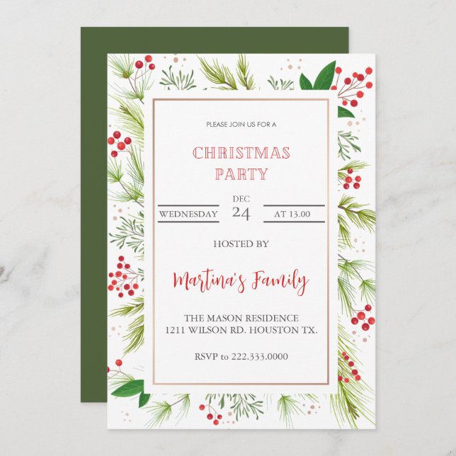 Weihnachts-Party Einladungen Weihnachts-Party (Vorne/Hinten)
